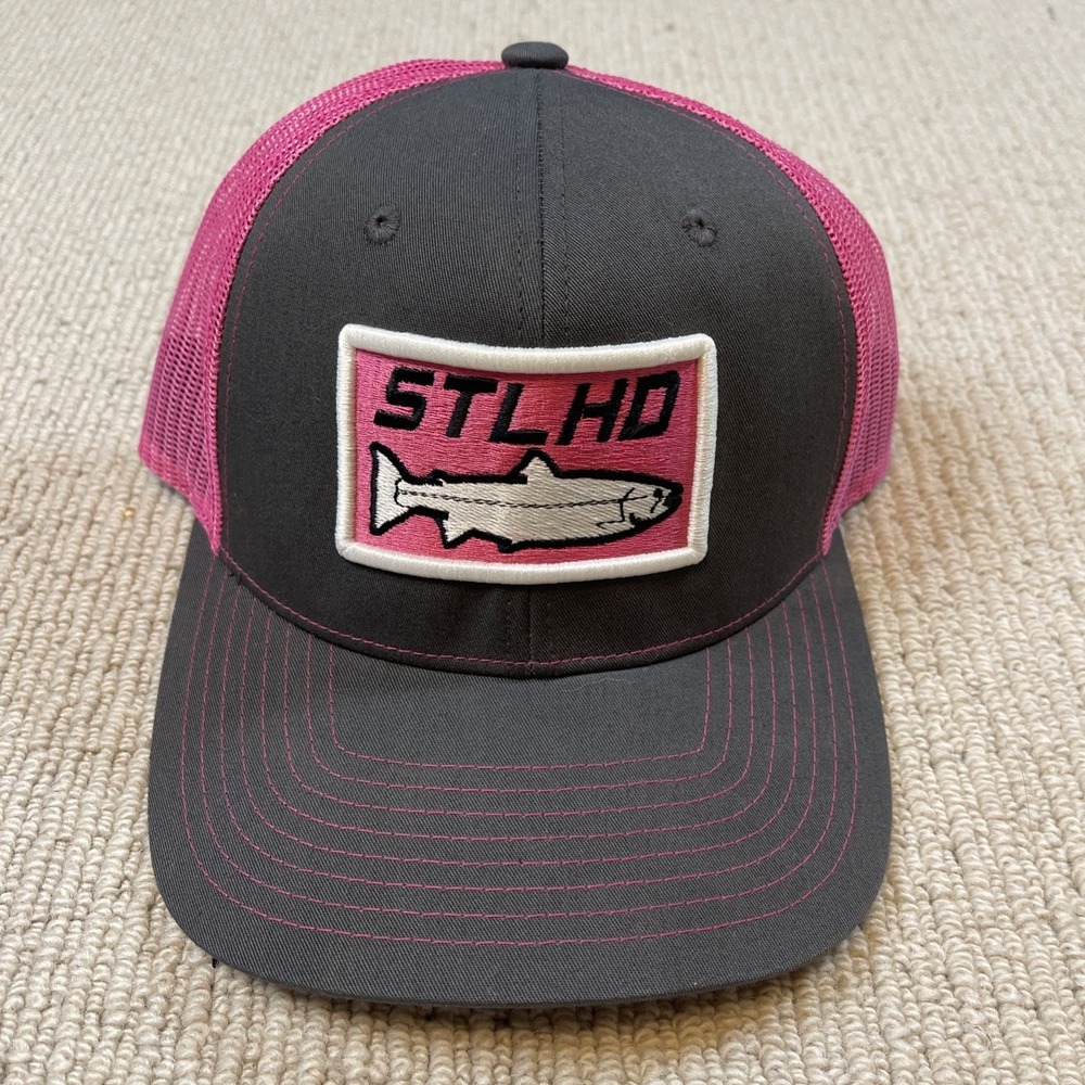 STLHD Standard Pink Gray Trucker Hat Fishing